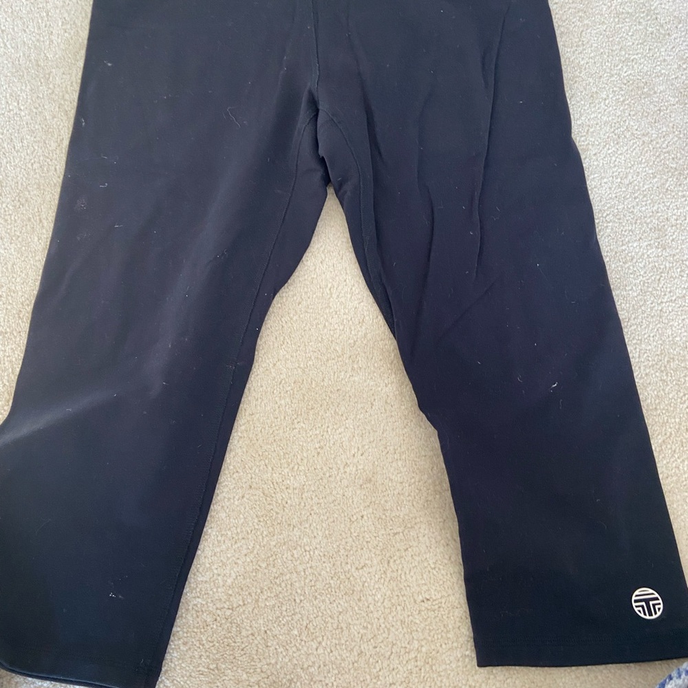 Tory Burch sport black workout crop pants. Size XL